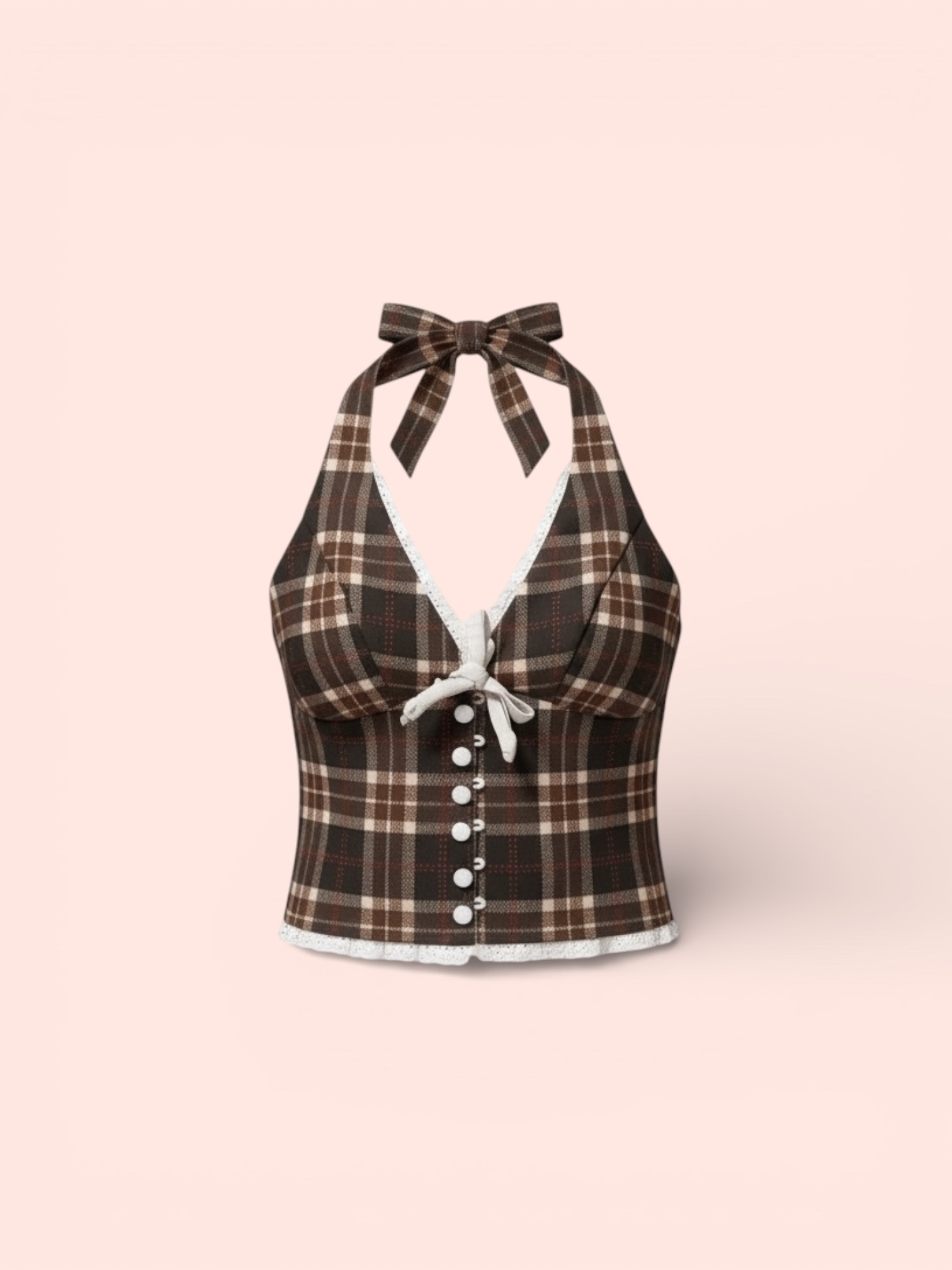 Brown Plaid Halter
