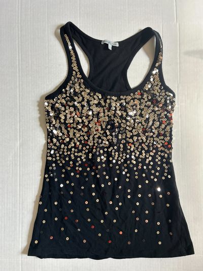 Charlotte Russe Gold Sequin Racerback Tank — Size S
