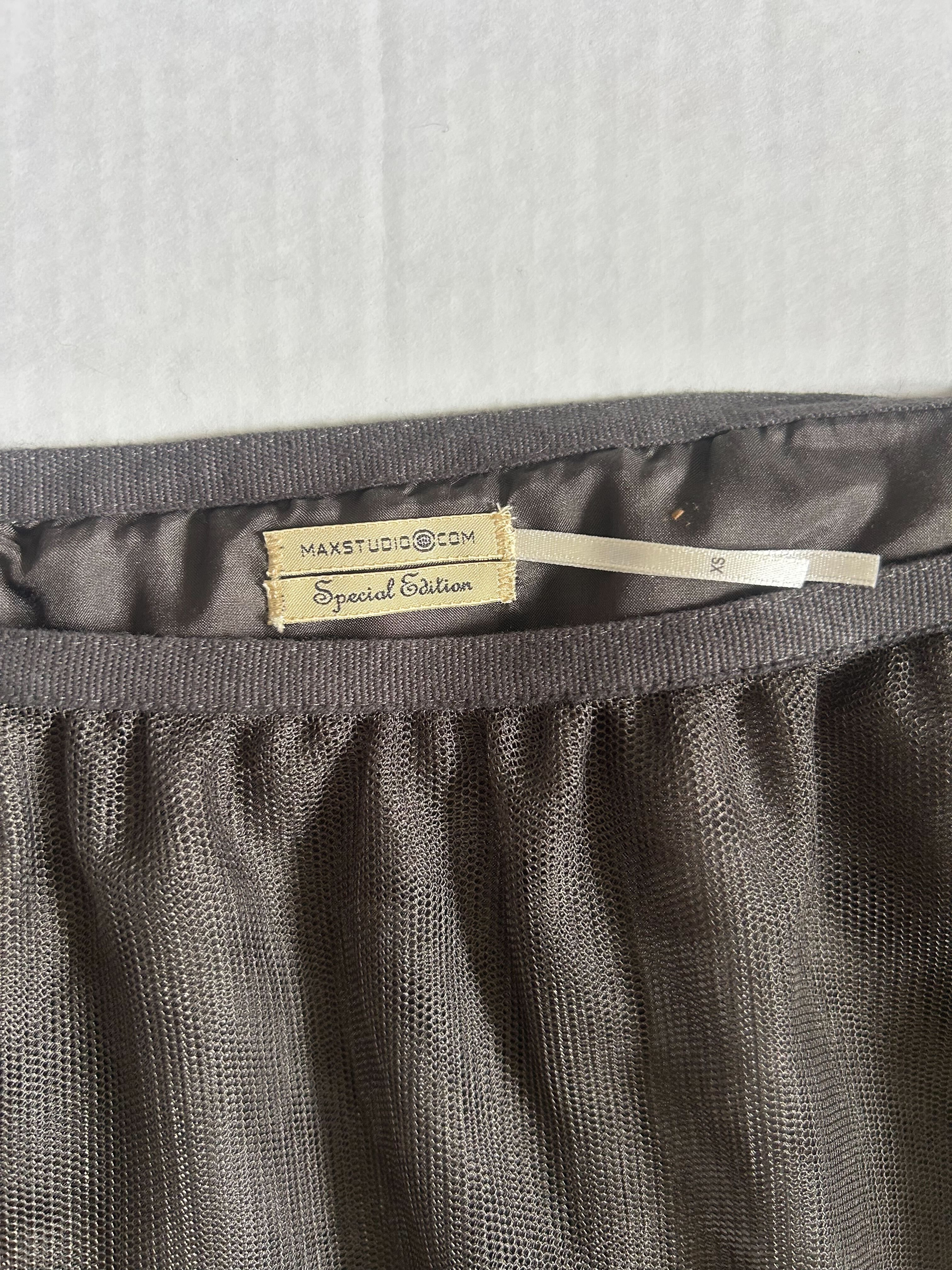 Max Studio Special Edition Mesh Skirt — Charcoal photo 3